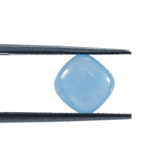 MILKY AQUAMARINE PLAIN LENTIL CUSHION (AAA) 8.00X8.00 MM 1.78 Cts.