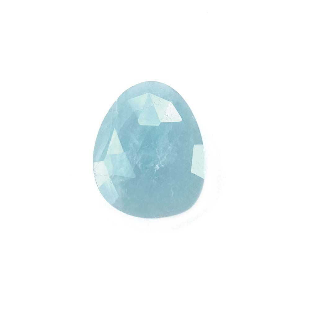 MILKY AQUAMARINE ROSE CUT BRIOLETTE TRILLIONISH (AA)(SI) 15.50X12.50 MM 4.89 Cts.