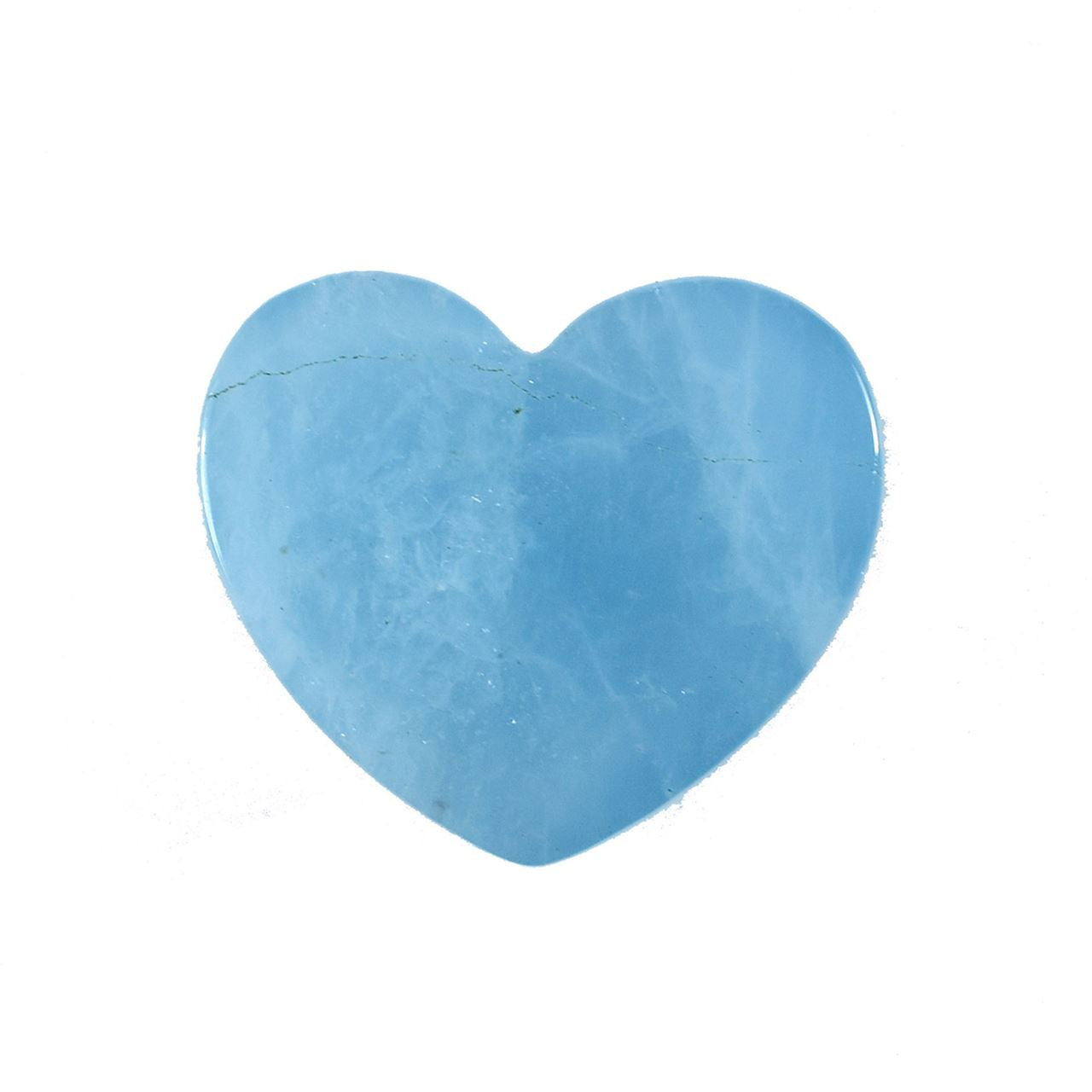 MILKY AQUAMARINE PLAIN HEART (AA) 14.00X12.00 MM 6.40 Cts.