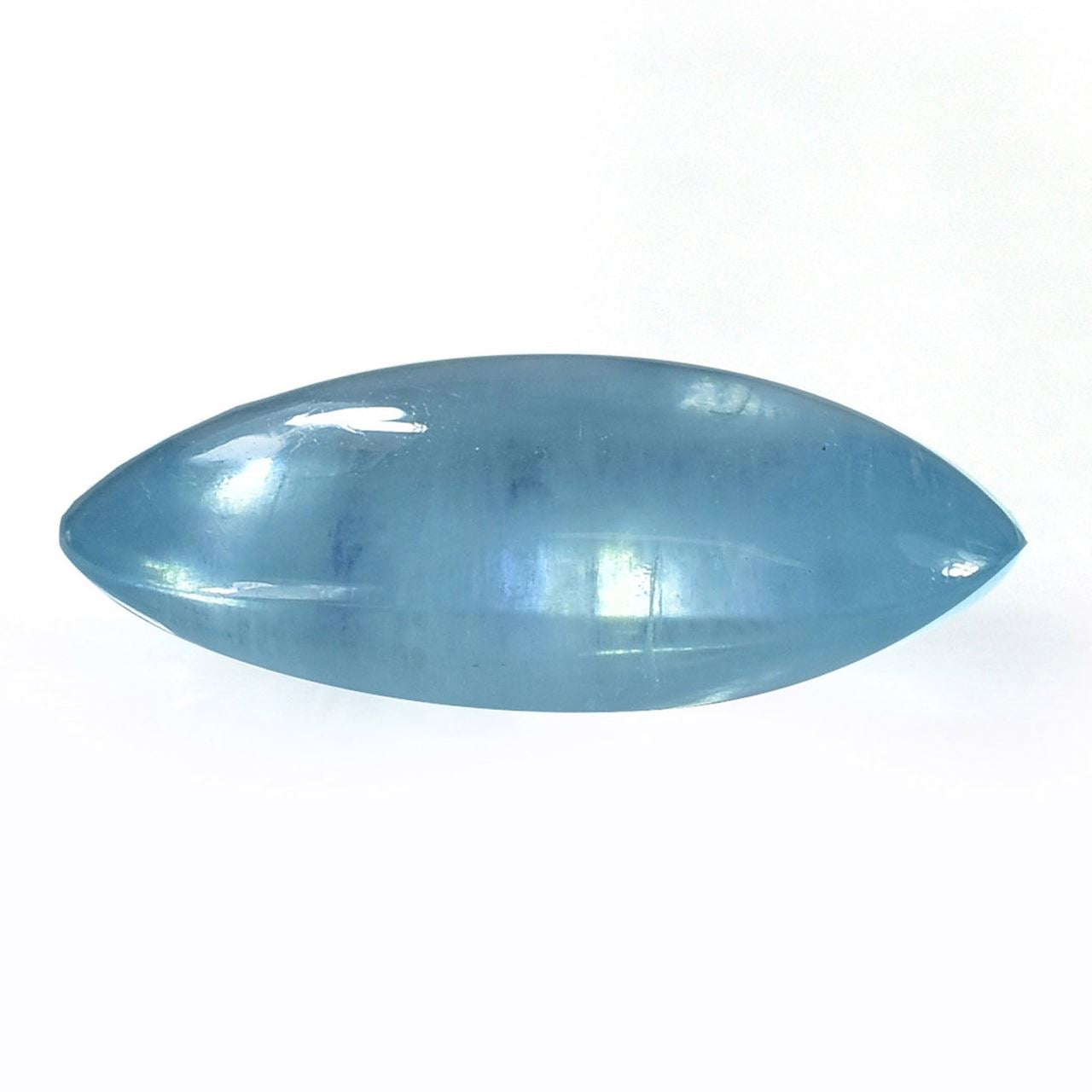 MILKY AQUAMARINE PLAIN LENTIL OVAL (AA)(TRANSLUCENT) 18.00X13.00 MM 9.42 Cts.