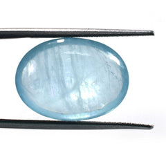 MILKY AQUAMARINE PLAIN LENTIL OVAL (AA)(TRANSLUCENT) 18.00X13.00 MM 9.42 Cts.