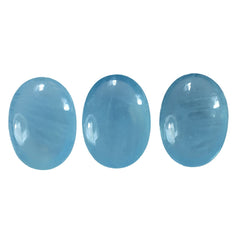 MILKY AQUAMARINE PLAIN LENTIL OVAL (AA)(TRANSLUCENT) 18.00X13.00 MM 9.42 Cts.