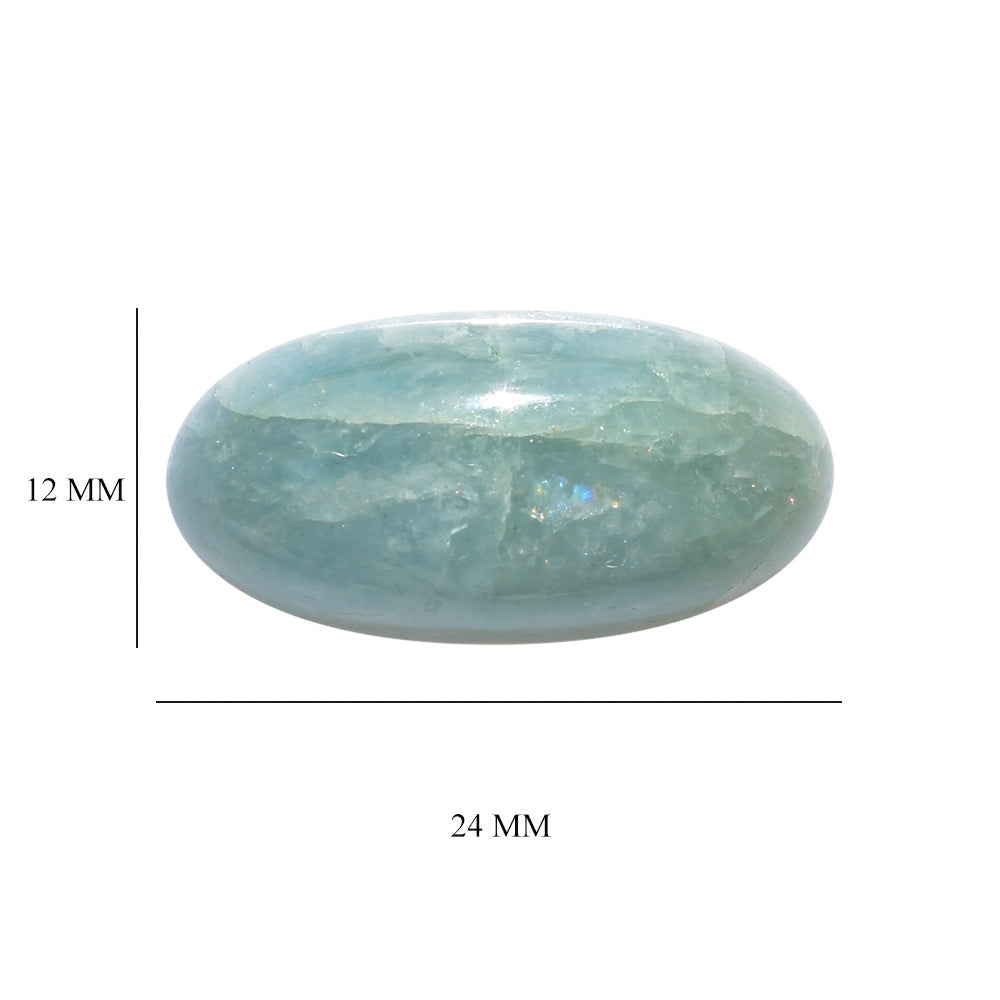 MILKY AQUAMARINE OVAL CAB 24X12MM 18.40 Cts.
