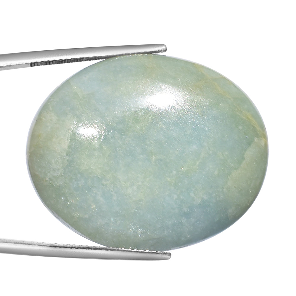 MILKY AQUAMARINE OVAL CAB 34X28MM 49.85 Cts.