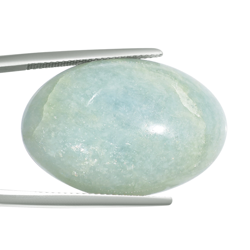 MILKY AQUAMARINE OVAL CAB 29X20MM 29.23 Cts.