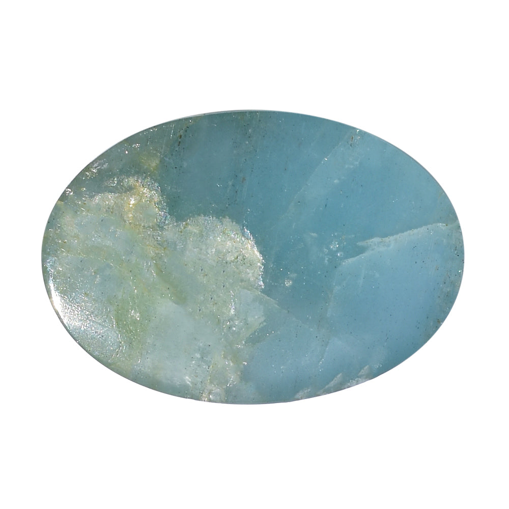 MILKY AQUAMARINE OVAL CAB 31X22MM 43.05 Cts.