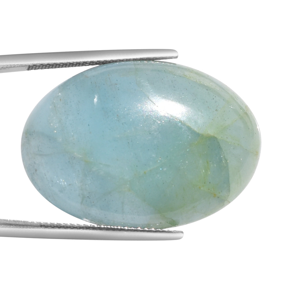 MILKY AQUAMARINE OVAL CAB 31X22MM 43.05 Cts.