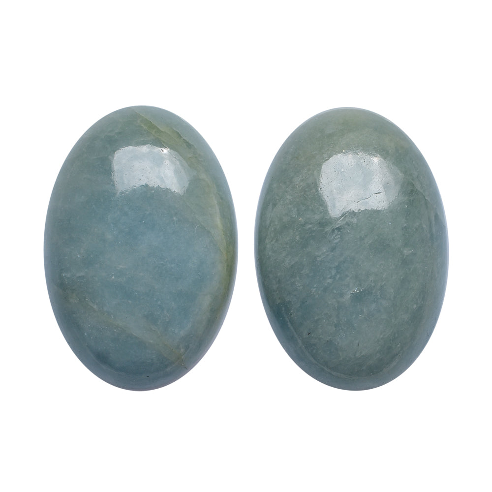 MILKY AQUAMARINE OVAL CAB 30X20MM 36.08 Cts.