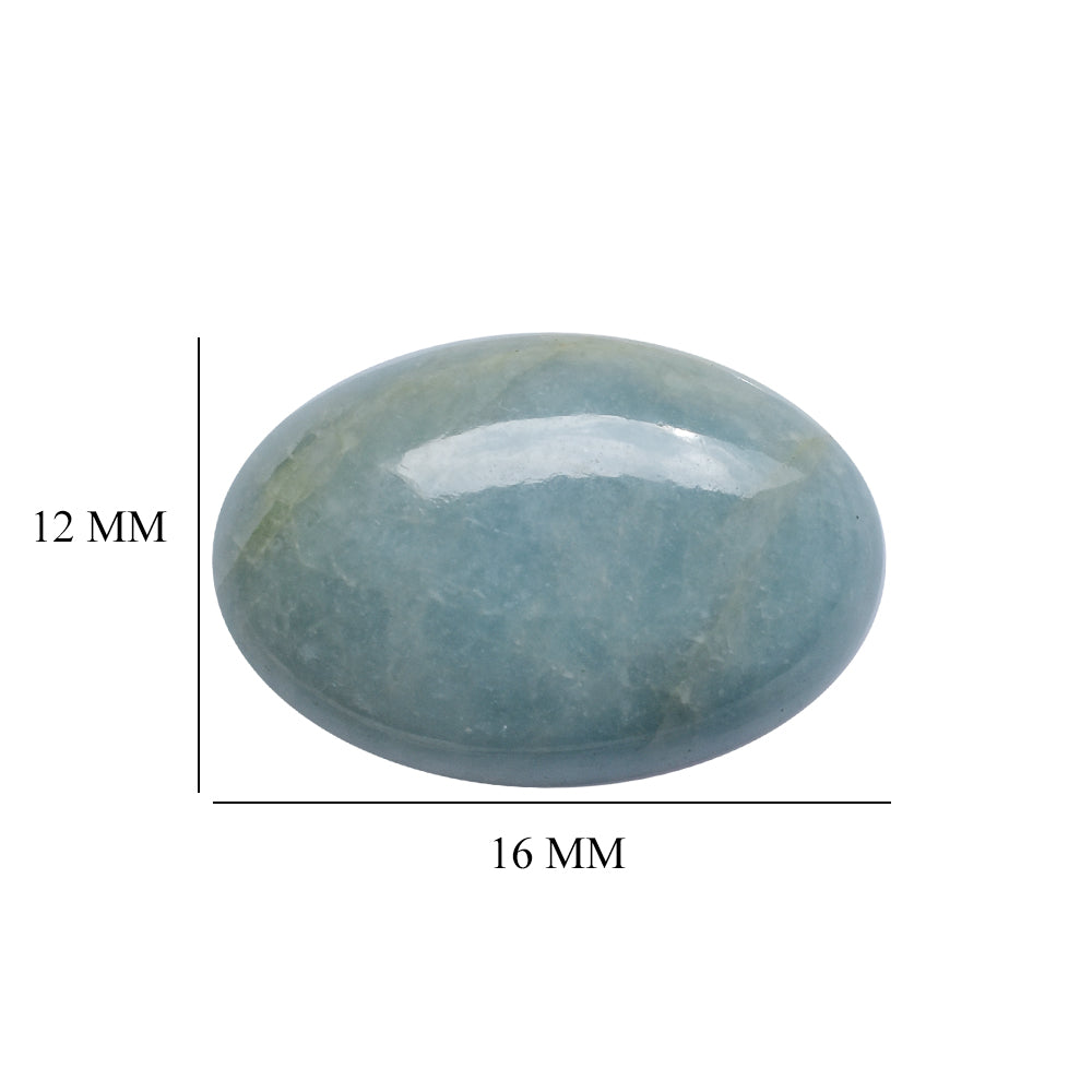 MILKY AQUAMARINE OVAL CAB 30X20MM 36.08 Cts.