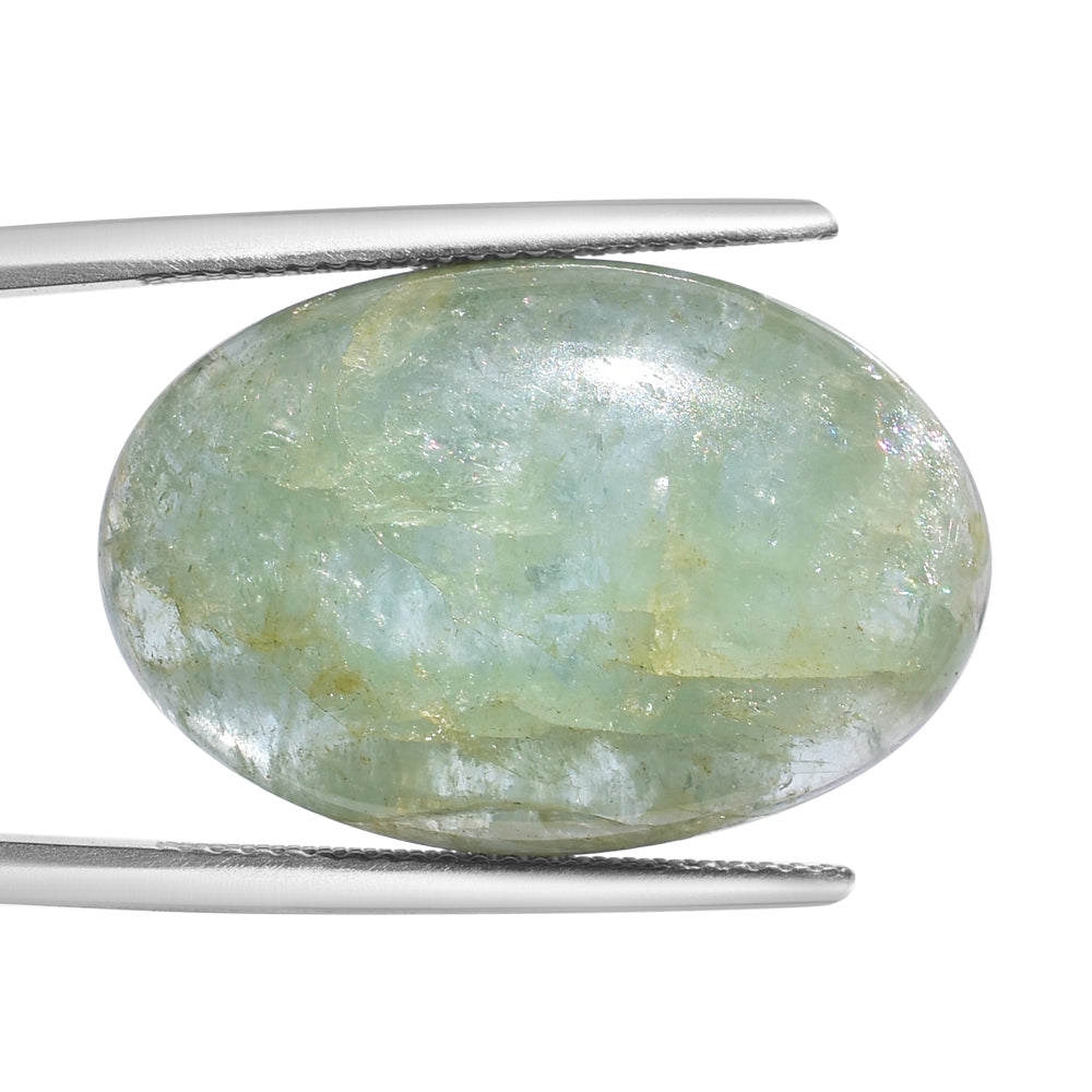 MILKY AQUAMARINE OVAL CAB 25X17MM 25.20 Cts.