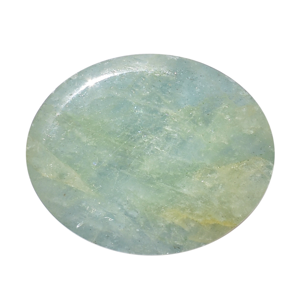 MILKY AQUAMARINE OVAL CAB 23X19MM 26.65 Cts.