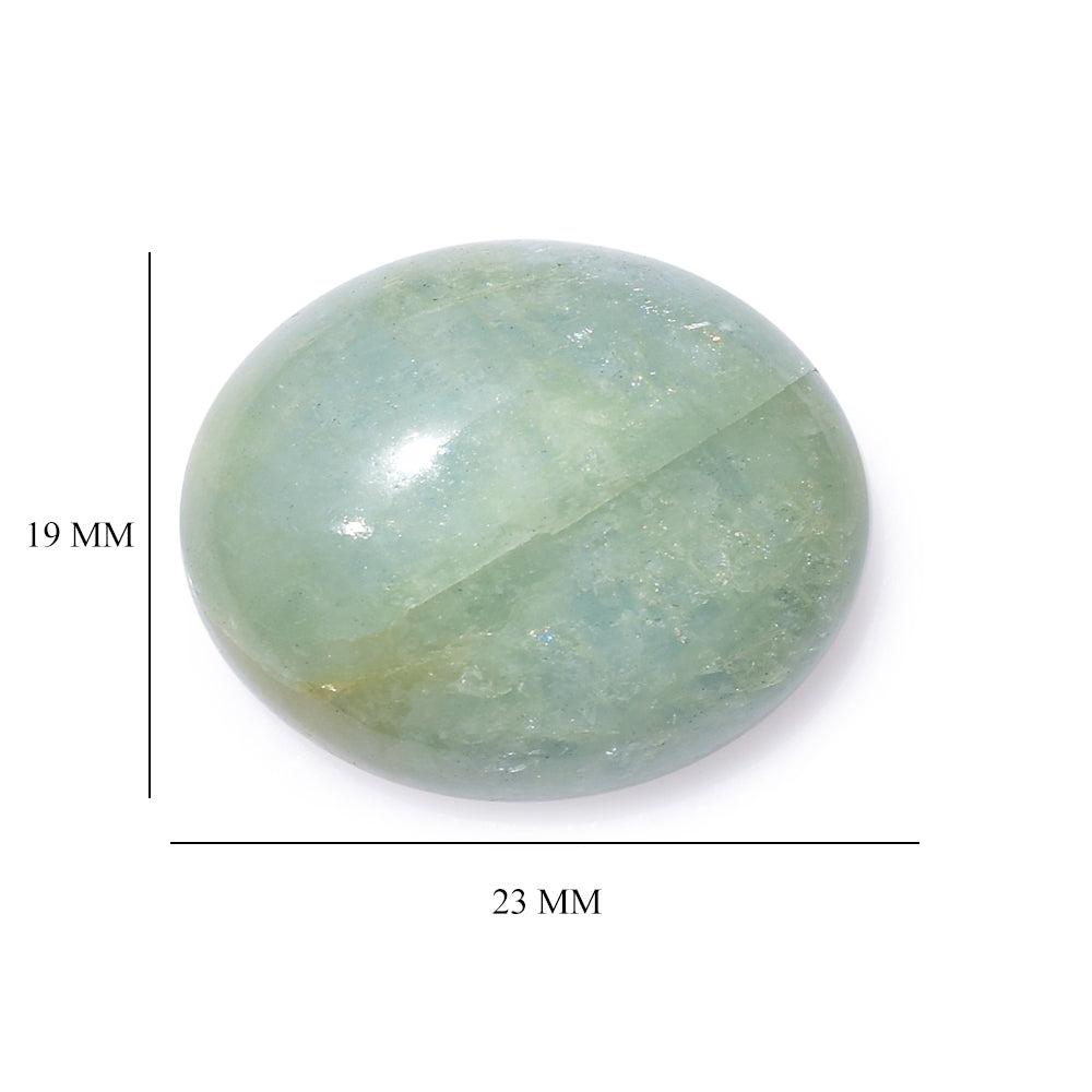 MILKY AQUAMARINE OVAL CAB 23X19MM 26.65 Cts.