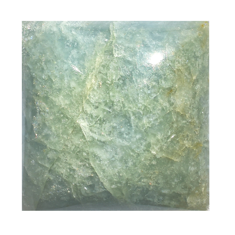 MILKY AQUAMARINE SQUARE CAB 20MM 32.10 Cts.