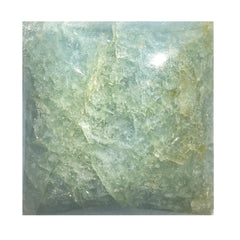 MILKY AQUAMARINE SQUARE CAB 20MM 32.10 Cts.