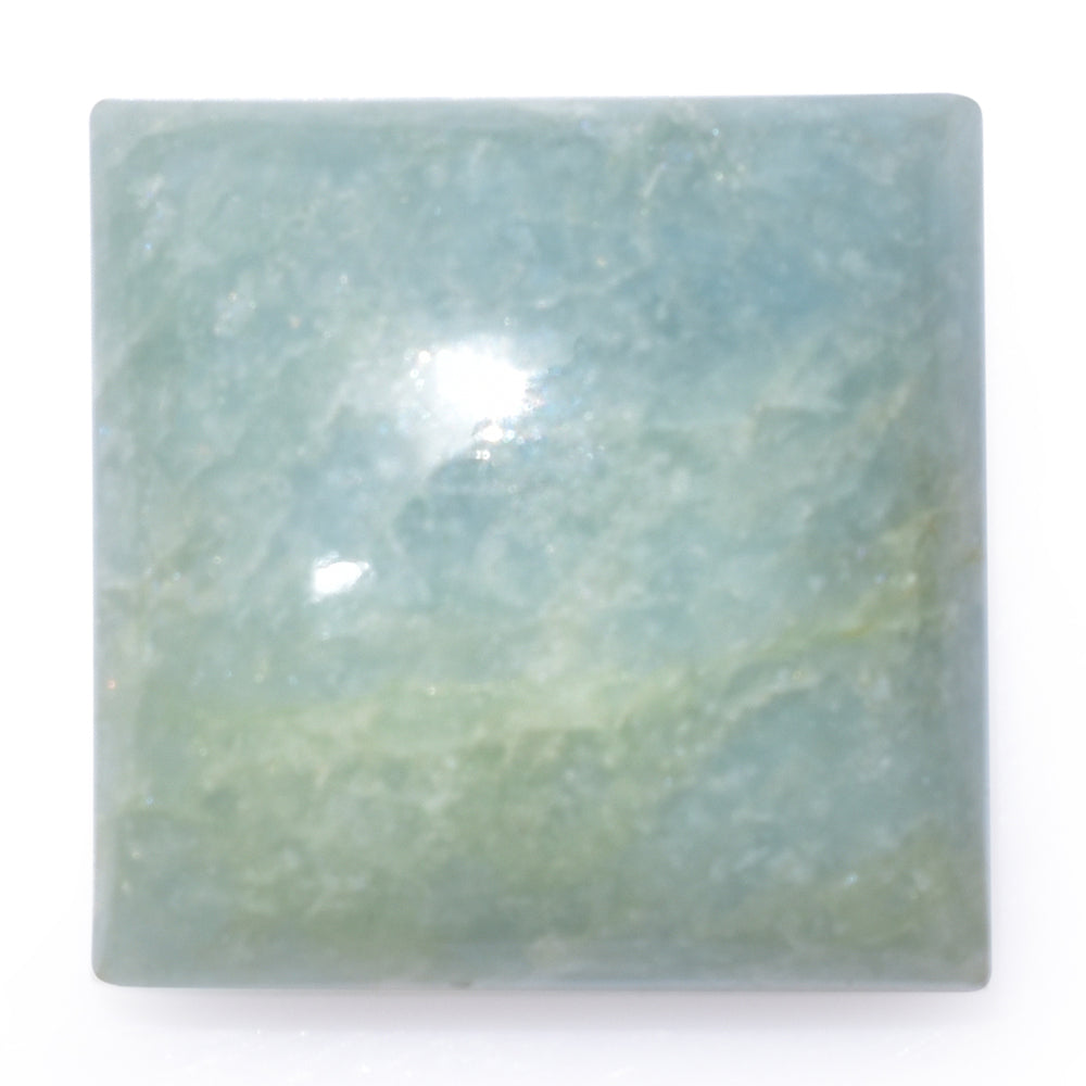 MILKY AQUAMARINE SQUARE CAB 24MM 48.25 Cts.