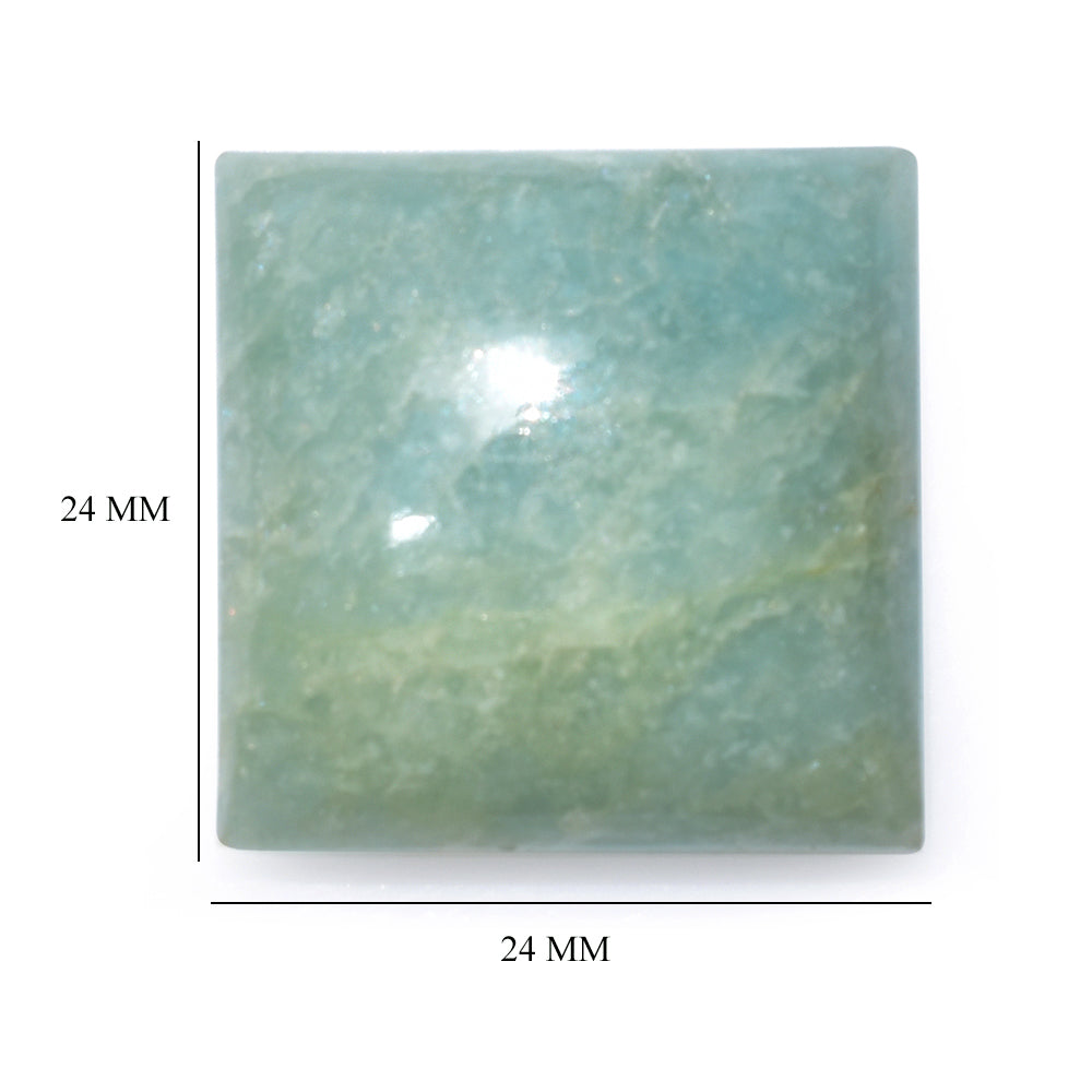 MILKY AQUAMARINE SQUARE CAB 24MM 48.25 Cts.