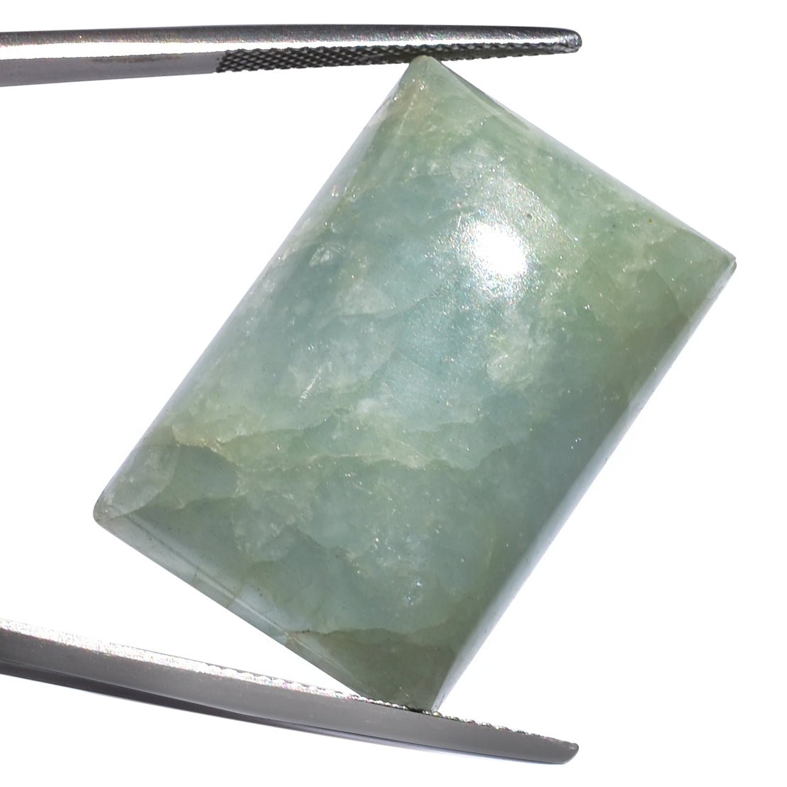 MILKY AQUAMARINE RECTANGULAR CAB 30X20MM 44.94 Cts.