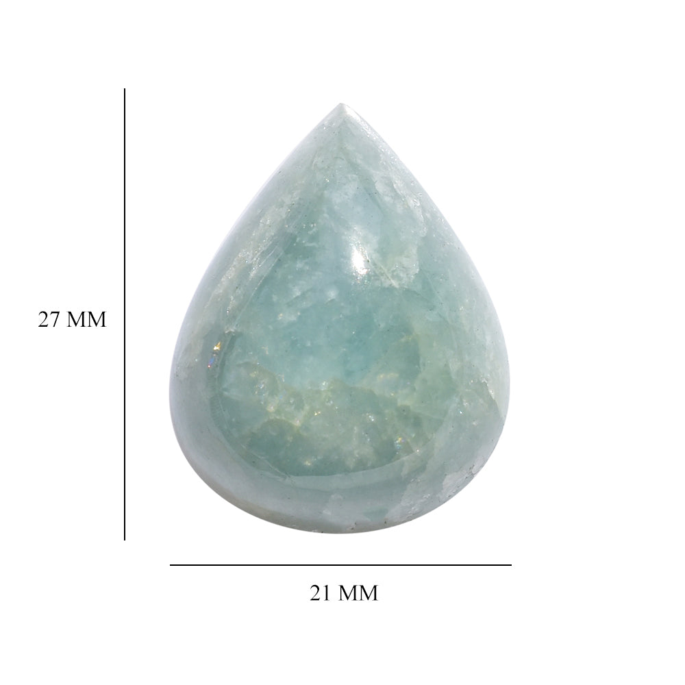 MILKY AQUAMARINE PEAR CAB 27X21MM 36.20 Cts.