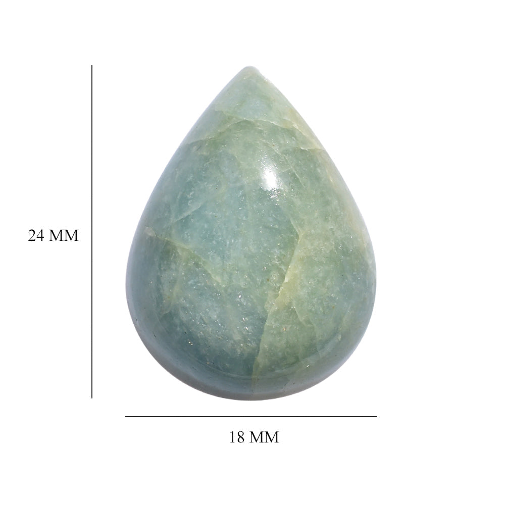 MILKY AQUAMARINE PEAR CAB 24X18MM 23.85 Cts.