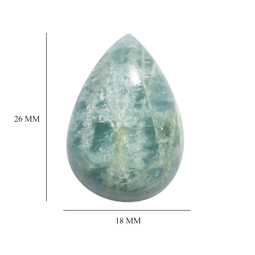 MILKY AQUAMARINE PEAR CAB 26X18MM 23.50 Cts.