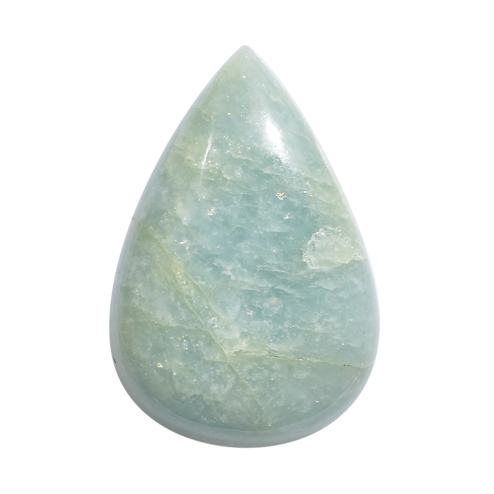 MILKY AQUAMARINE PEAR CAB 33X22MM 31.30 Cts.