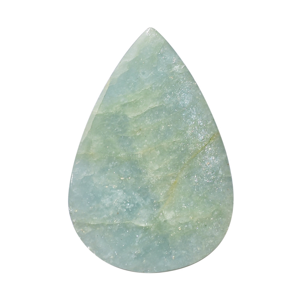 MILKY AQUAMARINE PEAR CAB 33X22MM 31.30 Cts.