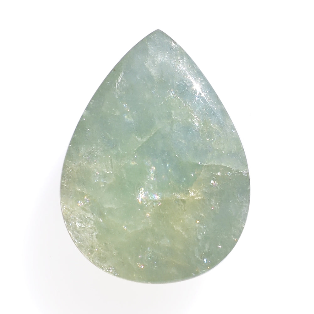 MILKY AQUAMARINE PEAR CAB 22X16MM 21.20 Cts.