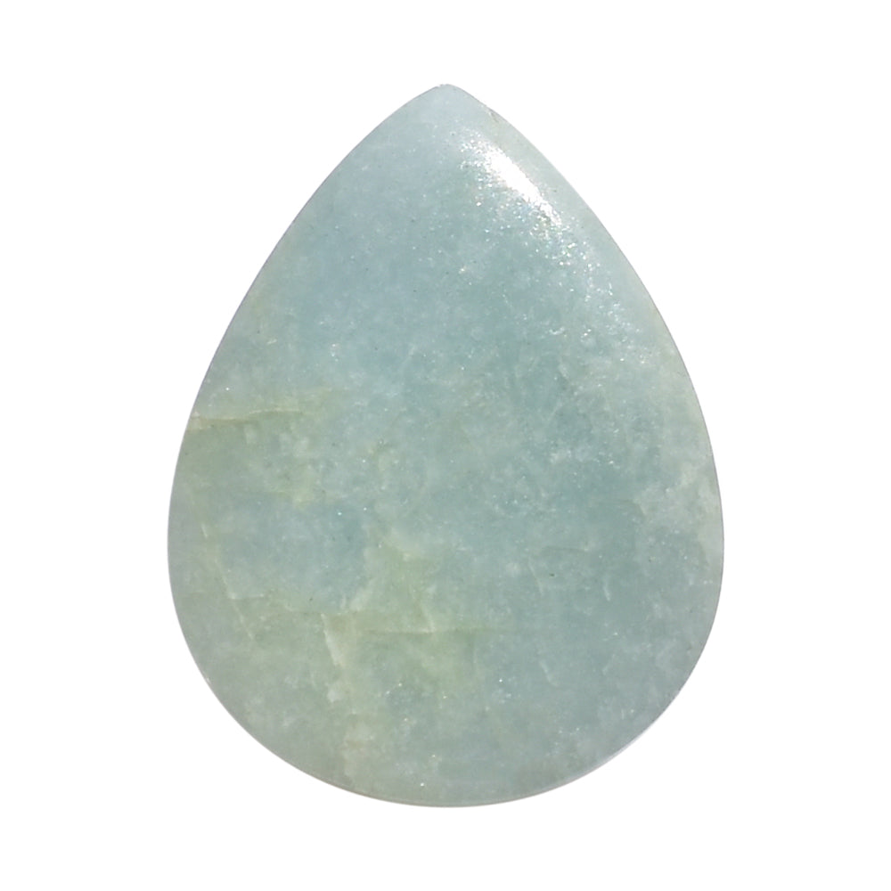 MILKY AQUAMARINE PEAR CAB 20X15MM 16.90 Cts.