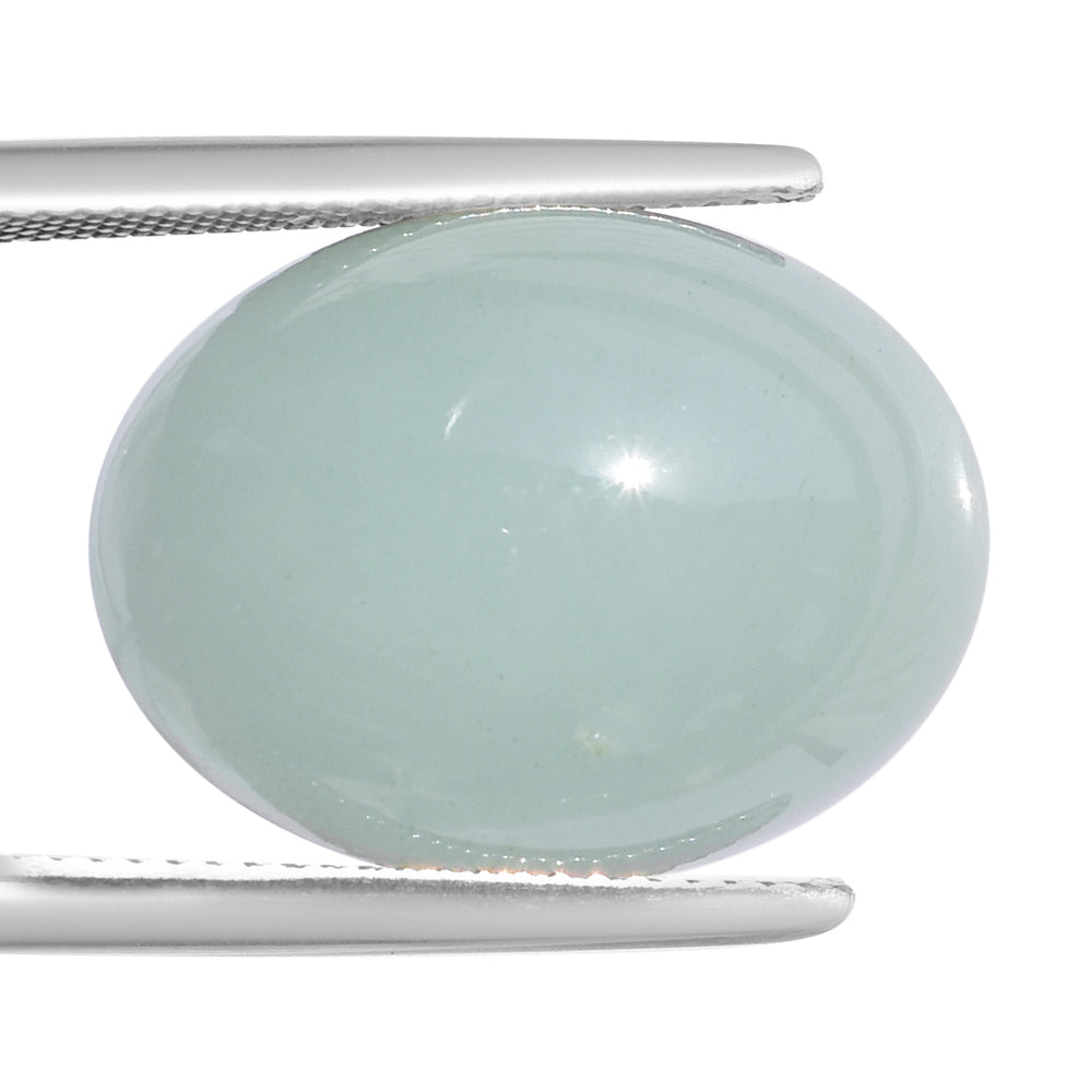 MILKY AQUAMARINE OVAL CAB 20X15MM 19.79 Cts.