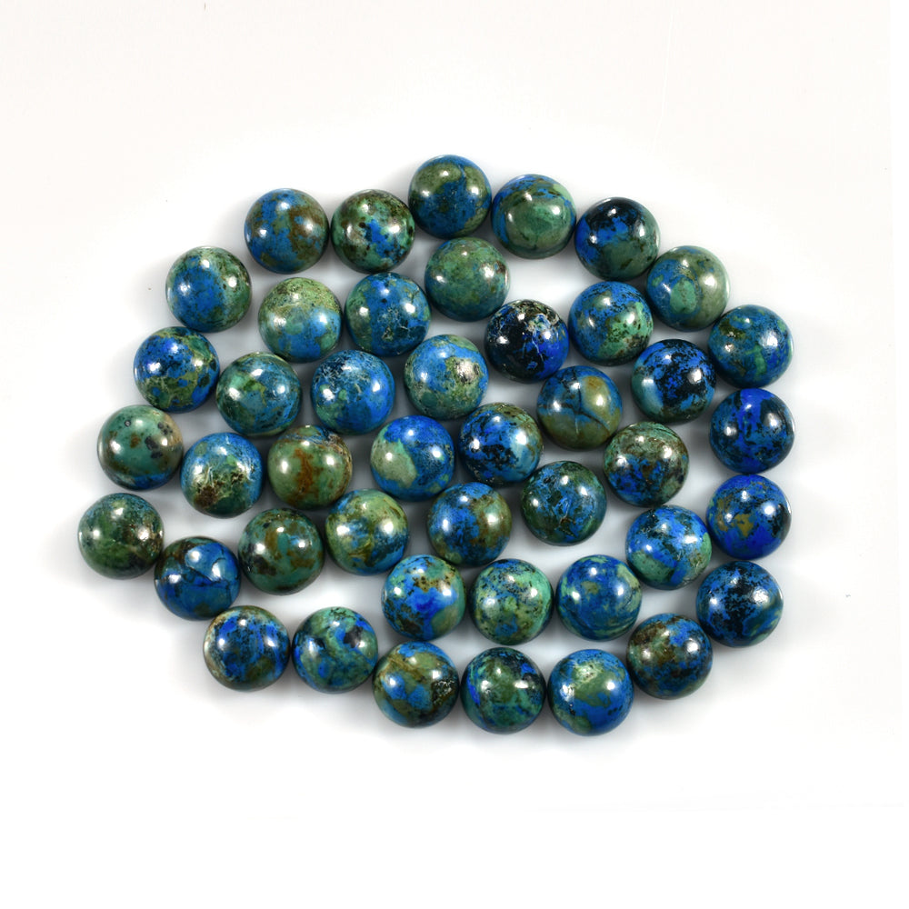 AZURITE PLAIN ROUND CAB 8.00X8.00 MM 2.1 Cts.