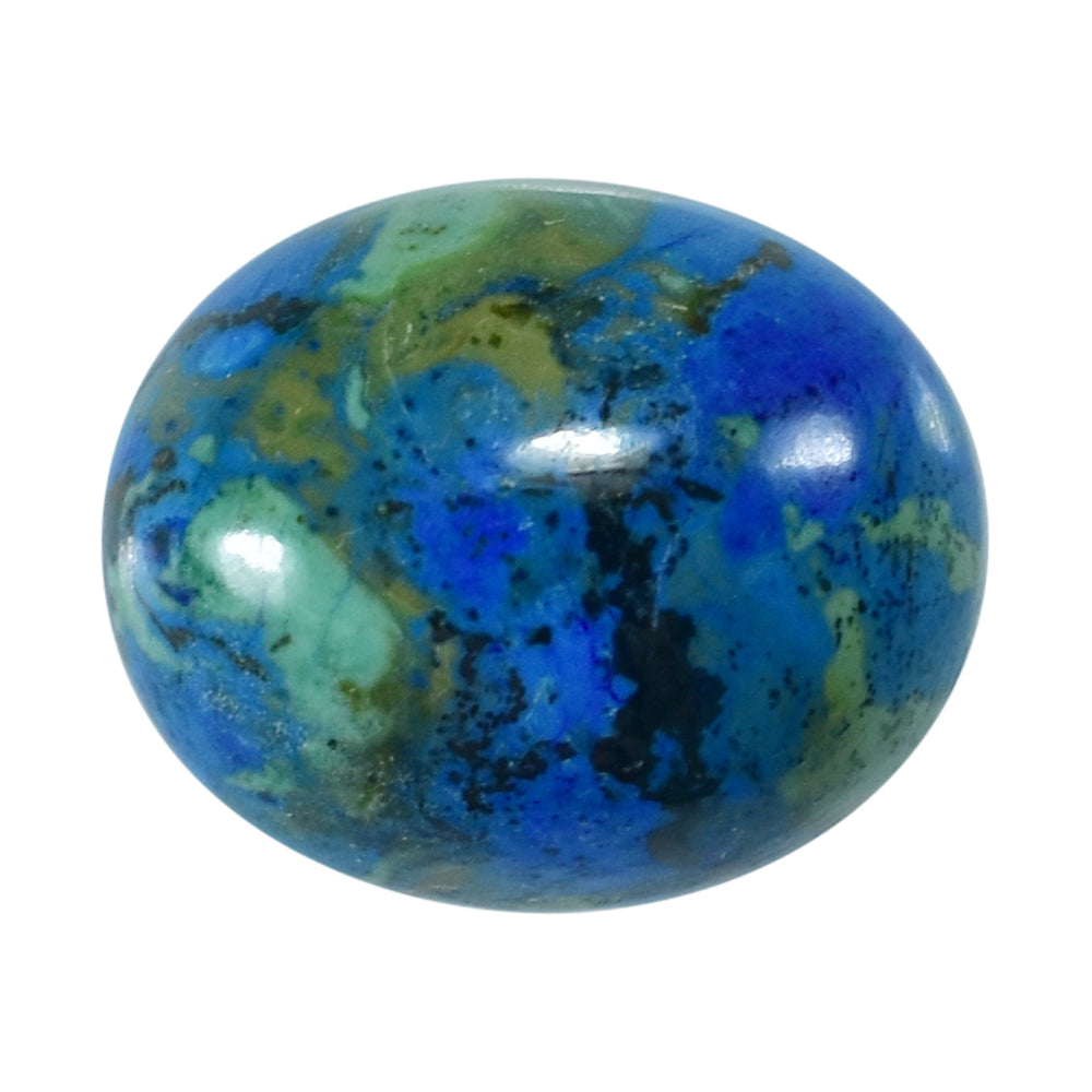 AZURITE PLAIN OVAL CAB 12.00X10.00 MM 5.01 Cts.