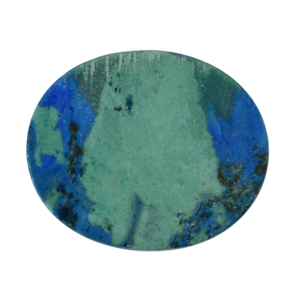 AZURITE PLAIN OVAL CAB 12.00X10.00 MM 5.01 Cts.