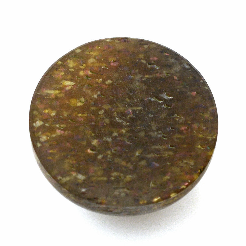 BLACK GOLDEN SUNSTONE ROUND CAB 16MM 14.96 Cts.