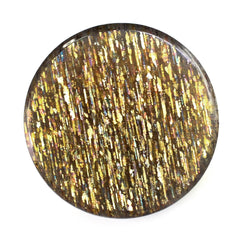 BLACK GOLDEN SUNSTONE CHECKER CUT ROUND CAB 14MM 7.85 Cts.