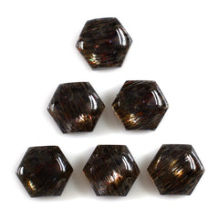 BLACK SHINE GOLDEN SUNSTONE HEXAGON CAB 6MM 0.97 Cts.