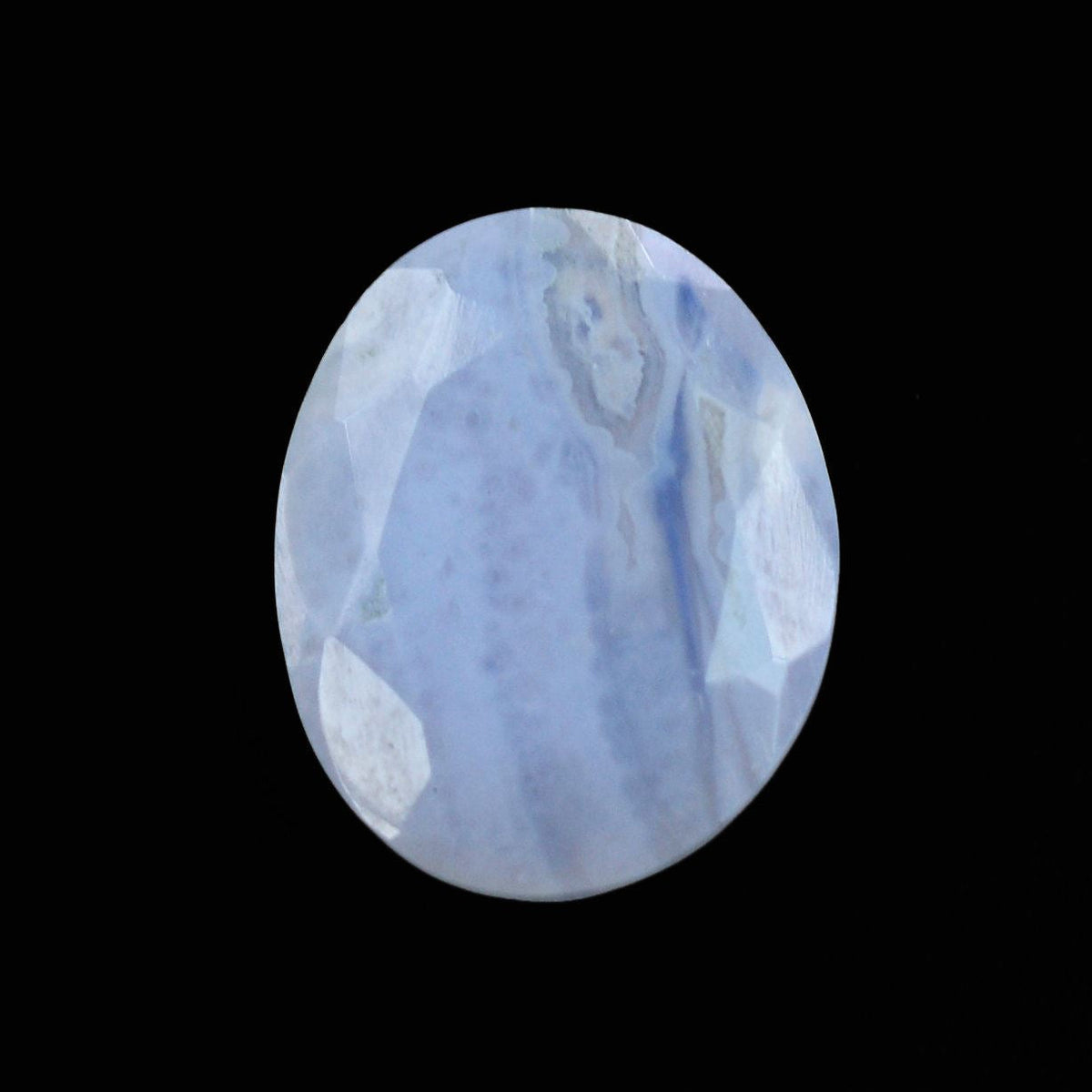 BLUE LACE AGATE ROSE CUT IRREGULAR OVAL (BLUE/OPAQUE) 10X8MM 1.79 Cts.