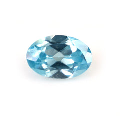 NATURAL BLUE ZIRCON CUT OVAL 6X4MM 0.63 Cts.