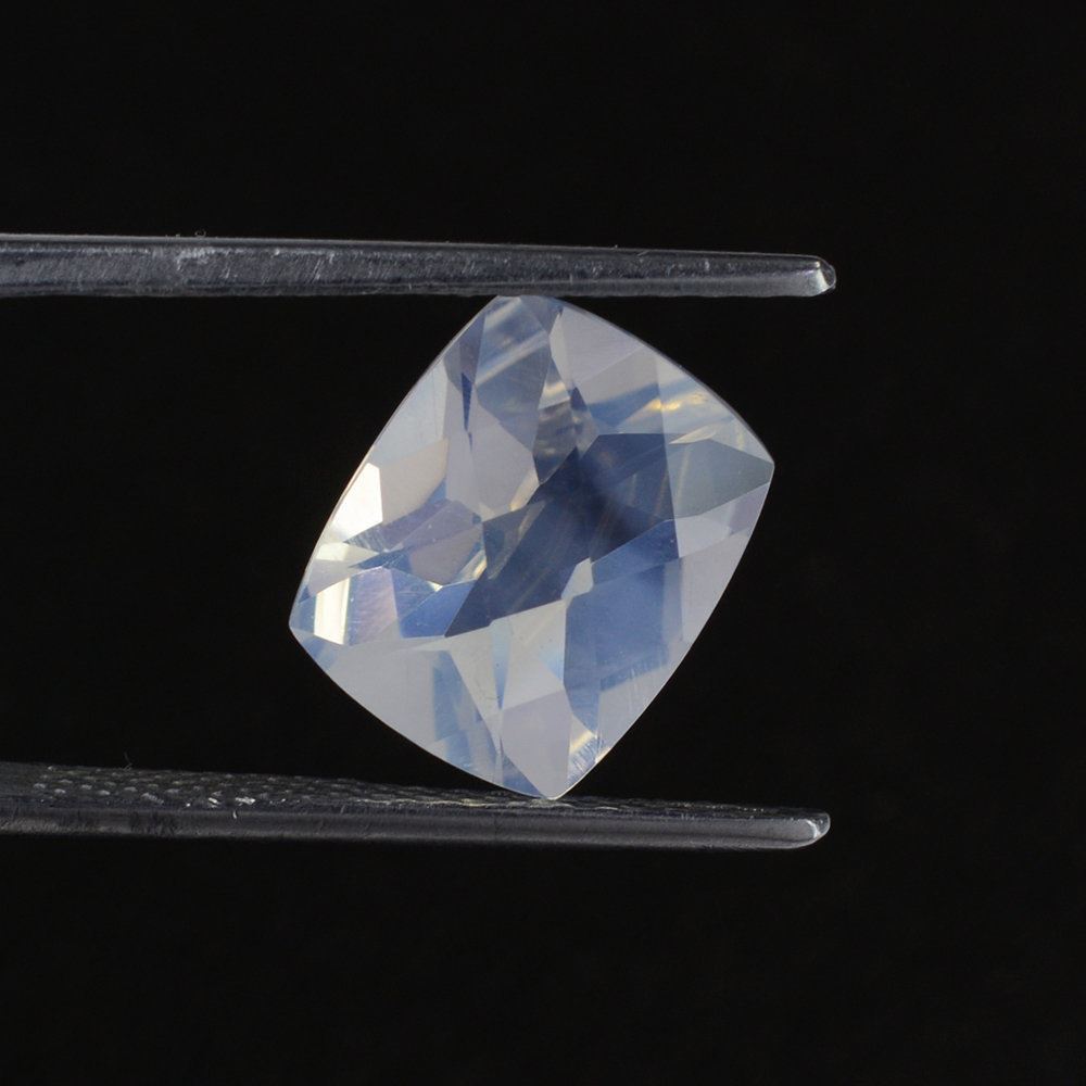 BLUE MOON QUARTZ CHECKER CUT CUSHION 11X9MM 3.39 Cts.