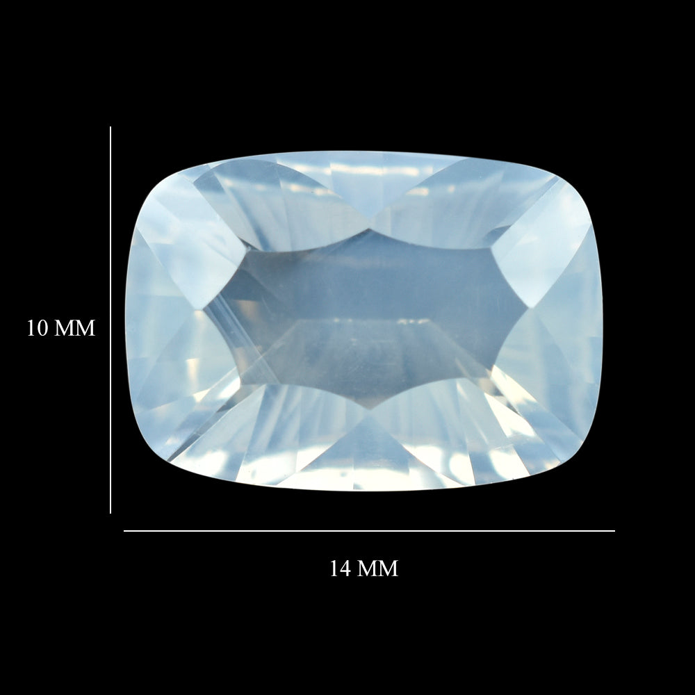 BLUE MOON QUARTZ CONCAVE CUT CUSHION 14X10MM 5.54 Cts.