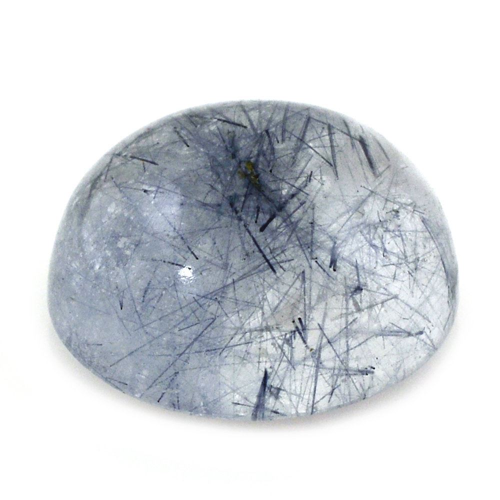 BLUE RUTILE QUARTZ ROUND CAB 12MM 6.87 Cts.