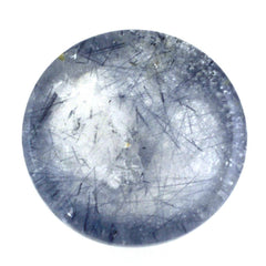 BLUE RUTILE QUARTZ ROUND CAB 12MM 6.87 Cts.