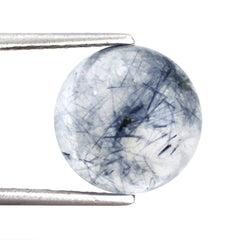 BLUE RUTILE QUARTZ ROUND CAB 12MM 6.87 Cts.