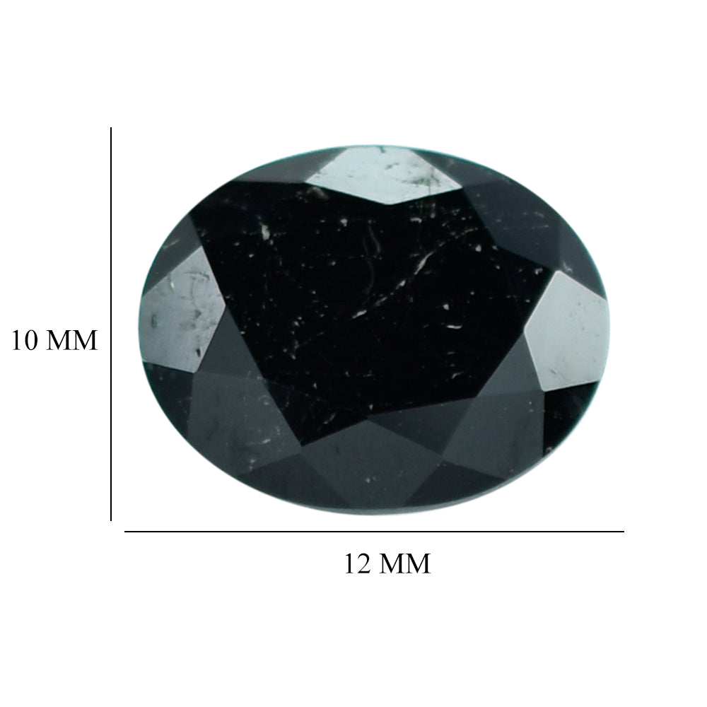 BLACK TOURMALINE CUT OVAL (SI) 12X10MM 3.56 Cts.