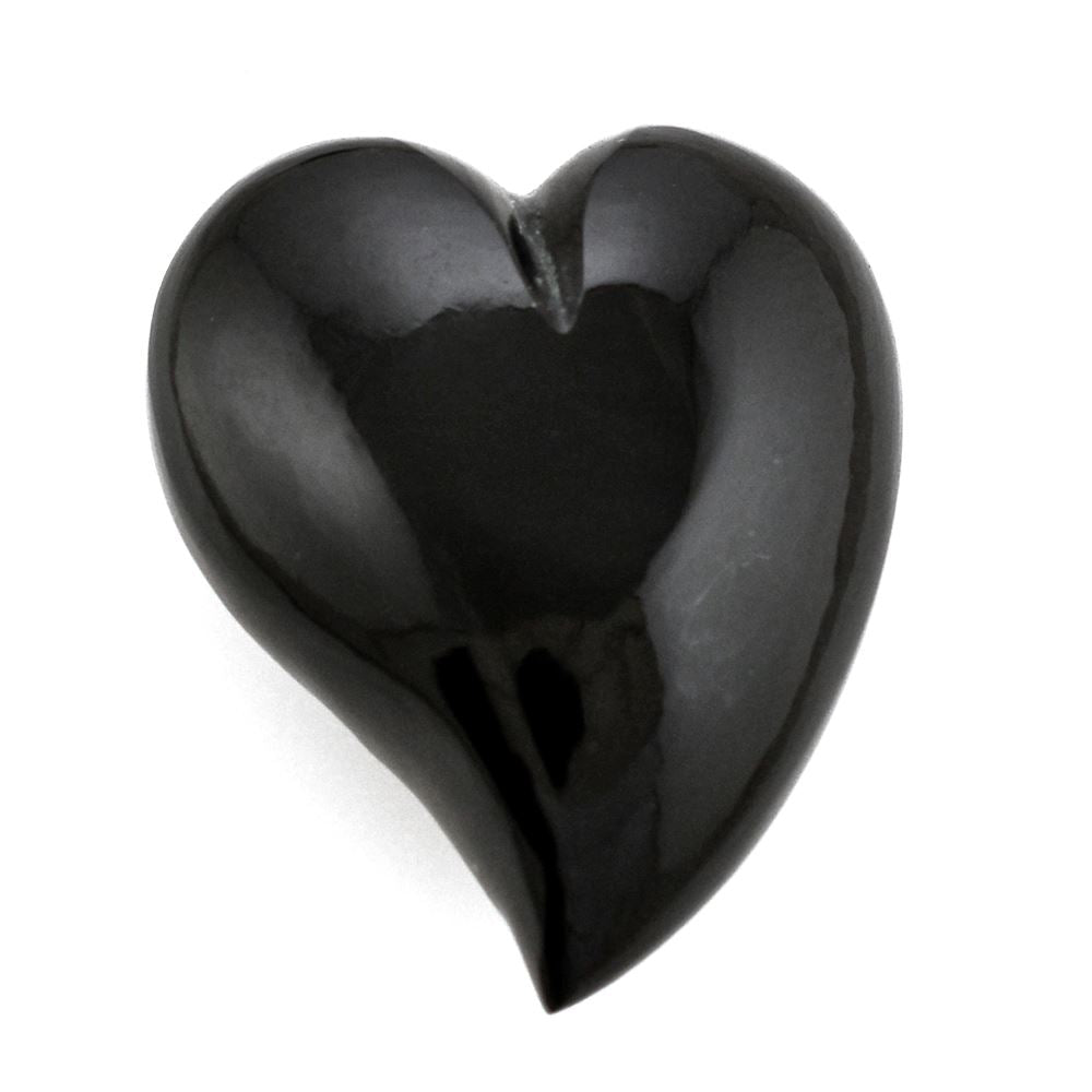 BLACK ONYX SACRED PUFFY HEART (HALF DRILL 1.10MM) (#132) 28X23MM 48.75 Cts.