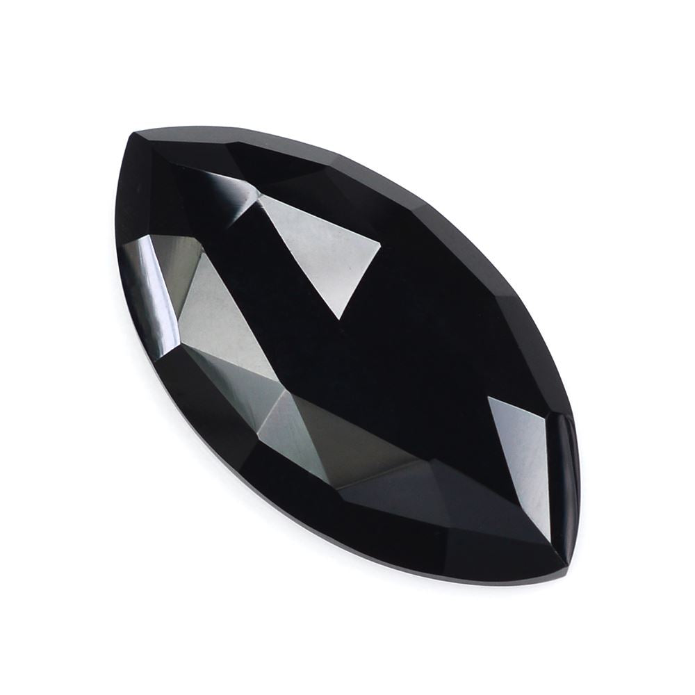 BLACK ONYX ROSE CUT MARQUISE CAB 30X16MM 13.99 Cts.