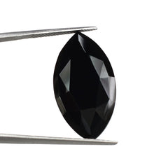 BLACK ONYX ROSE CUT MARQUISE CAB 30X16MM 13.99 Cts.