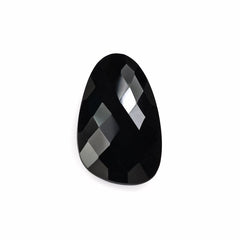 BLACK ONYX ROSE CUT BRIOLETTE IRREGULAR PEARISH 22X13MM 8.95 Cts.