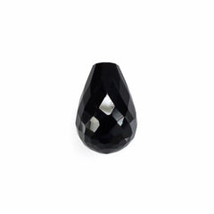 BLACK ONYX FACETED DROPS (HALF DRILL) (CLEAN) 9X6MM 2.20 Cts.