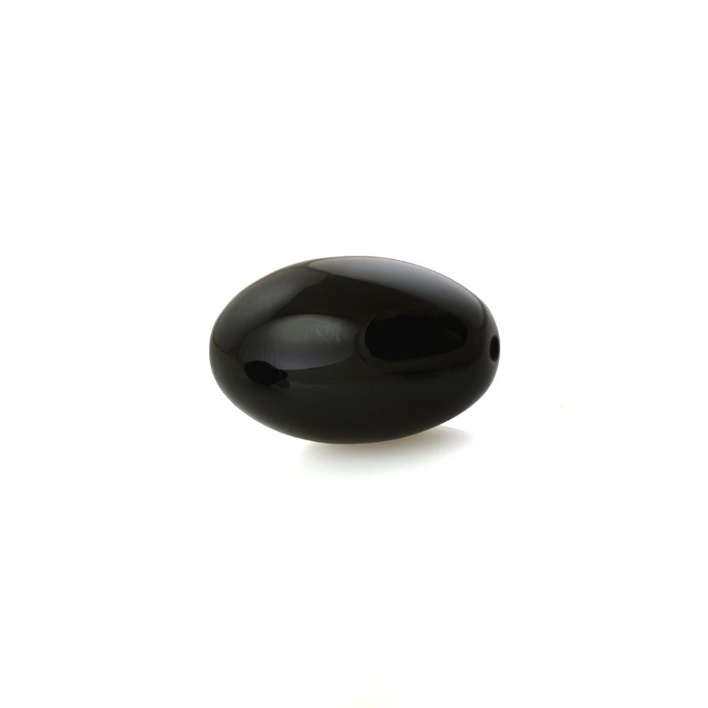 BLACK ONYX PLAIN BEADS (FULL DRILL) 19X12MM 19.14 Cts.