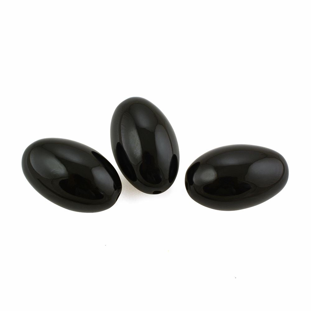 BLACK ONYX PLAIN BEADS (FULL DRILL) 19X12MM 19.14 Cts.